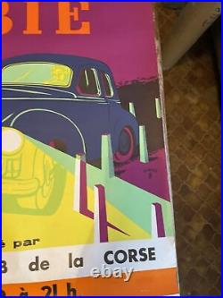 Affiche Ancienne 1959 Bastia Cibié Tournoi International De Gymkhanas Nocturnes