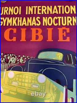 Affiche Ancienne 1959 Bastia Cibié Tournoi International De Gymkhanas Nocturnes