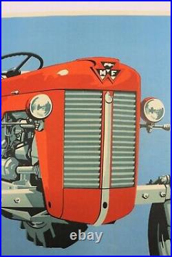 Affiche Ancienne 1961 Massey Ferguson Tracteur 825 32 35 65 Petit Gris Pony