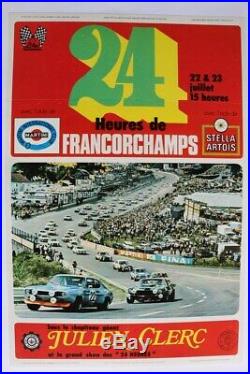 Affiche Ancienne 24 H Spa Francorchamps Julien Clerc Ford Capri Camaro 1971