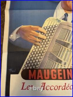 Affiche Ancienne Accordéons Maugein Frères Verchuren