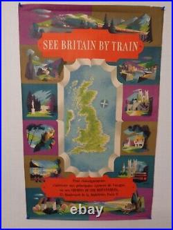 Affiche Ancienne Angleterre See Britain By Train Voyage Tourisme