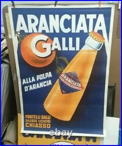 Affiche Ancienne Aranciata Galli Chiasso Italie Orange