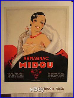 Affiche Ancienne Armagnac Femme Deco
