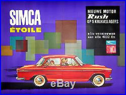 Affiche Ancienne Automobile Simca Etoile CI 1965
