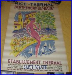 Affiche Ancienne Berthemont- Nice 120 X 80 CM Par Bellini Parfait Etat