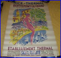 Affiche Ancienne Berthemont- Nice 120 X 80 CM Par Bellini Parfait Etat