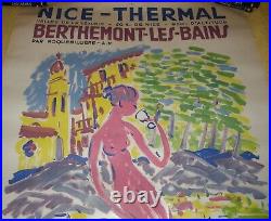 Affiche Ancienne Berthemont- Nice 120 X 80 CM Par Bellini Parfait Etat