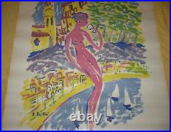 Affiche Ancienne Berthemont- Nice 120 X 80 CM Par Bellini Parfait Etat