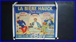 Affiche Ancienne Biere Hauck Meuse Rare 51x40cm
