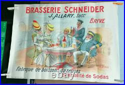Affiche Ancienne Brasserie Schneider J Allary Brive Correze A Quendray