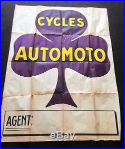 Affiche Ancienne CYCLES AUTOMOTO 1920