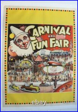 Affiche Ancienne Carnival Fun Fair Fete Forraine Anglaise Cirque Litho 1930