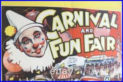 Affiche Ancienne Carnival Fun Fair Fete Forraine Anglaise Cirque Litho 1930