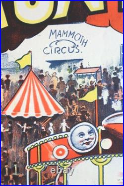Affiche Ancienne Carnival Fun Fair Fete Forraine Anglaise Cirque Litho 1930 Affiche Ancienne Carnival Fun Fair Fete Forraine Anglaise Cirque Litho 1930