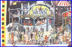 Affiche Ancienne Carnival Fun Fair Fete Forraine Anglaise Cirque Litho 1930