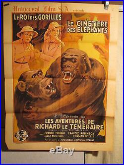 Affiche Ancienne Cinema Aventures Gorilles 1930 Env