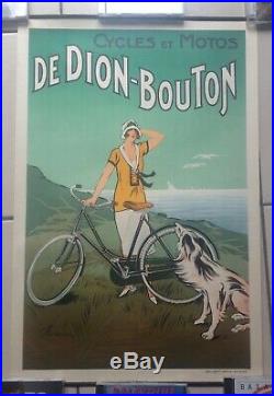 Affiche Ancienne Cycles Et Motos De Dion Bouton C. Fournery 1925 Art Déco