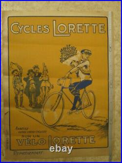 Affiche Ancienne Cycles Lorette. Vélo Lorette