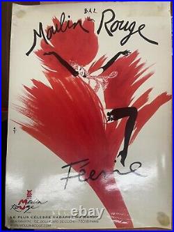 Affiche Ancienne De Publicité De Gruau Circa Bal Du Moulin Rouge Féerie