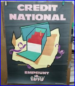 Affiche Ancienne Emprunt Credit National Jean Gadaud 1970