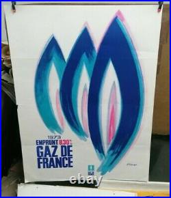 Affiche Ancienne Emprunt Gaz De France 1973 J Tuloup