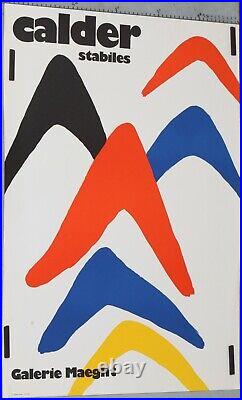 Affiche Ancienne Exposition Calder Stabiles Galerie Maeght Circa 1970-90