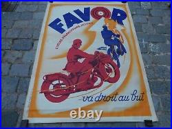 Affiche Ancienne Favor Circa 1925 Cycles Velomoteurs Motos / Original