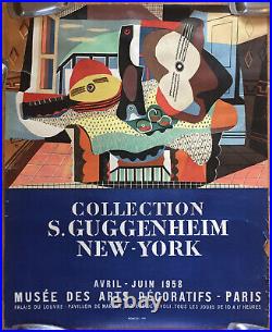 Affiche Ancienne Galerie Collection Guggenheim New York Mourlot Picasso 1958