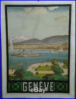 Affiche Ancienne Geneve J De La Neziere Suisse Switzerland Schweiz