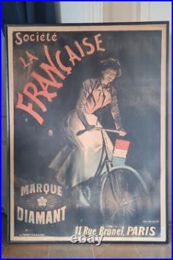 Affiche Ancienne Géo Weiss, Cycles Diamant, Société La Française
