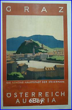 Affiche Ancienne Graz Autriche Austria Osterreich Wagula