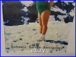 Affiche Ancienne Gstaad Sports D'hiver Ski Suisse Tourisme Montagne Enfant