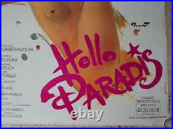 Affiche Ancienne Hello Paris Paradis Latin Brenot 1987 120 X 80 CM Cabaret