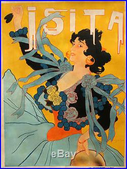 Affiche Ancienne Isita Georges de Feure 1895 Entoilée