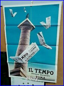 Affiche Ancienne Journal IL Tempo Roma Rome Italie L Barbi 1949