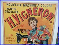 Affiche Ancienne Machine A Coudre H Vigneron