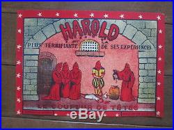 Affiche Ancienne Magie Magicien Prestidigitateur Harold Le coupeur de Tete 1930