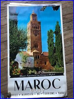Affiche Ancienne Maroc Minaret Expression De L'ame Islamique Du Magreb 1950
