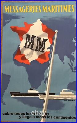 Affiche Ancienne Messageries Maritimes' Jean Desaleux