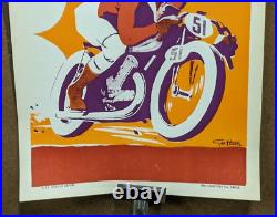 Affiche Ancienne Moto Geo Ham Max Courteau Imp Paris