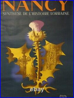 Affiche Ancienne Nancy Synthese De L'histoire Lorraine Paul Colin Tourisme