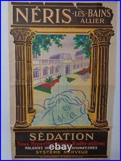 Affiche Ancienne Neris Les Bains Sedation Allier P. Lassoeur Tourisme