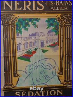 Affiche Ancienne Neris Les Bains Sedation Allier P. Lassoeur Tourisme