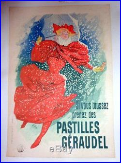 Affiche Ancienne Old Poster Originale 1896 Pastille Giraudel Jules Cheret Sante