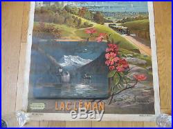 Affiche Ancienne Original LAC LEMAN FREDERIC HUGO D'ALESI 1895