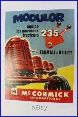 Affiche Ancienne Originale Agricole Tracteur Tractor Ih MC Cormick Farmall
