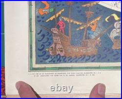 Affiche Ancienne Originale Années 50 Planisphère Aviation TAI Luc Marie BAYLE