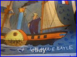 Affiche Ancienne Originale Années 50 Planisphère Cie Aviation TAI par BAYLE