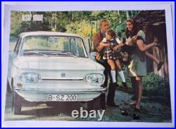 Affiche Ancienne Originale Automobile Nsu 1000 (tt, Tts) 1963 (audi)
